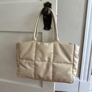 Ulta Beauty Cream Puffer Tote Bag (gently used)